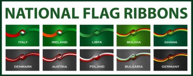 Lüks yeşil ve gri ülke bayrağı şeritler stil