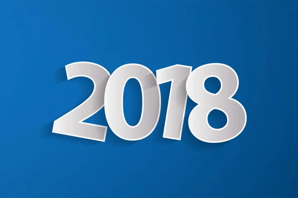 Bonne année 2018 concept avec des numéros blancs sur fond bleu — Photo
