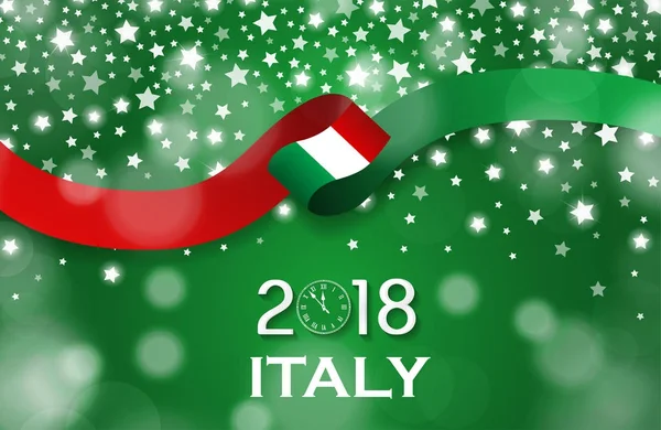 Italien Neujahr 2018 nationale Grußkarte Luxus Stil Flaggenband-Konzept — Stockfoto