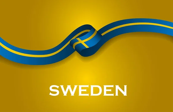 Sverige lyx stil flagga ribbon klassisk stil — Stockfoto