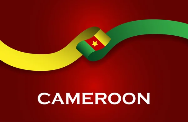 Kamerun Republiken lyx stil flagga ribbon klassisk stil — Stockfoto