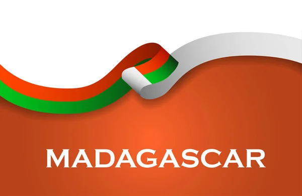 Madagascar sport style flag ribbon classic style — Stock Photo, Image