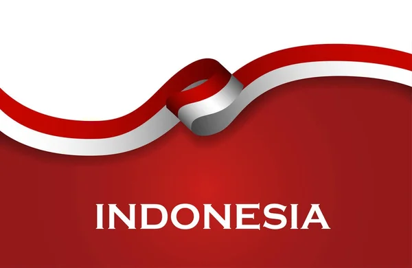 Indonesien sport stil flagga ribbon klassisk stil — Stockfoto