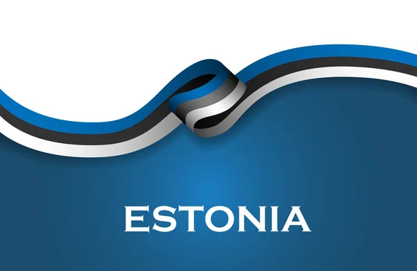 Estland sport stil flagga ribbon klassisk stil — Stockfoto