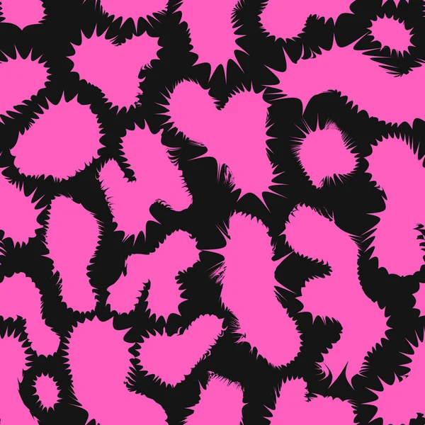 動物スタイル テクスチャ パターン。黒とピンクのシームレス背景 — ストック写真
