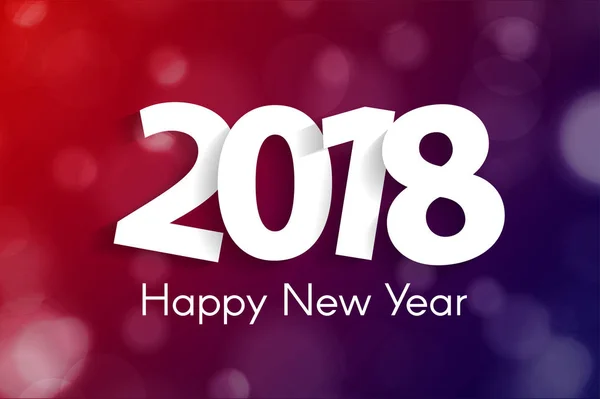 Happy New Year 2018 wenskaart concept met papier cuted witte nummers — Stockfoto