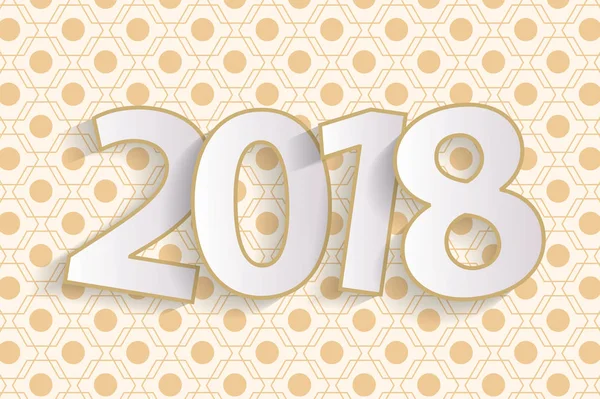 Mutlu yeni yıl 2018 tebrik kartı kavramı kağıt cuted beyaz numaraları ile