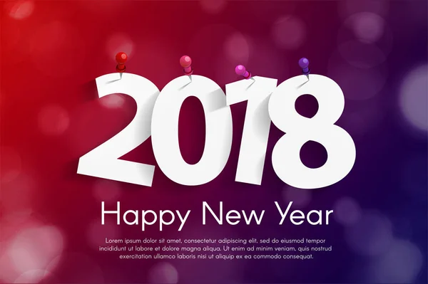 Happy New Year 2018 wenskaart concept met papier cuted witte nummers. Vectorillustratie — Stockvector