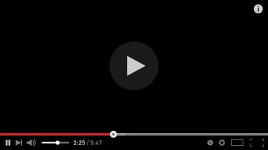 Modern video oynatıcı web ve mobil uygulamaları düz stil tasarım şablonu. Vektör çizim