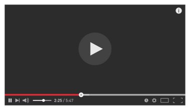 Modern video oynatıcı web ve mobil uygulamaları düz stil tasarım şablonu. Vektör çizim
