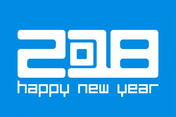 Blue Happy Año Nuevo 2018 concepto de signo. Ilustración vectorial — Vector de stock