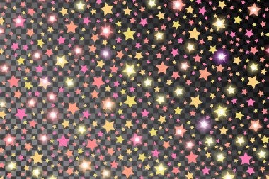 Soyut çok renkli starfall etkisi desen üzerinde şeffaf arka plan izole. Vektör çizim