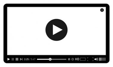 Web ve mobil uygulamaları düz stil için modern video oynatıcı tasarım şablonu