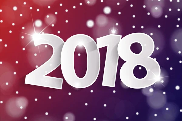 Ερυθρό και ιώδες ευτυχισμένο το νέο έτος 2018 έννοια ευχετήρια κάρτα με τους αριθμούς cuted λευκό χαρτί — Φωτογραφία Αρχείου