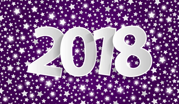 Fialový Šťastný Nový Rok 2018 Blahopřání Koncept Čísly Přestřihl Bílý — Stock fotografie