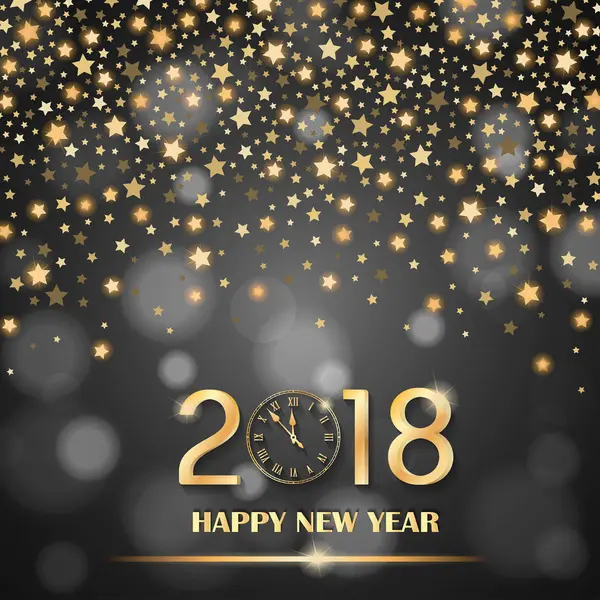Soyut parlayan sabit yıldız Grey ortam arka plan bulanık. Yeni yıl 2018 kavramı. Lüks tasarım