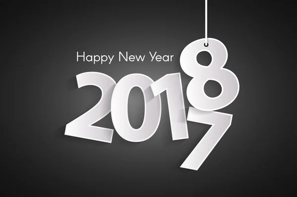 Siyah mutlu yeni yıl 2018 kavramı halatlar üzerinde kağıt cuted beyaz sayılarla