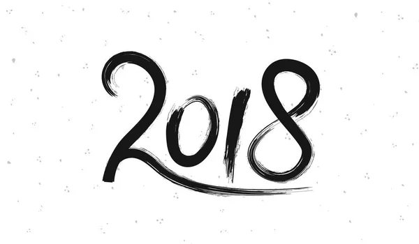 New Year 2018 hand drawn lettering on white retro grunge background — Stock Photo, Image
