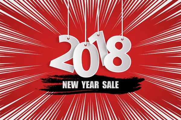 New Year sale 2018 red concept