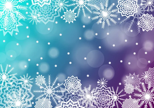 Blue falling snow background.  Snowflakes abstract. Winter thunder — Stock Photo, Image