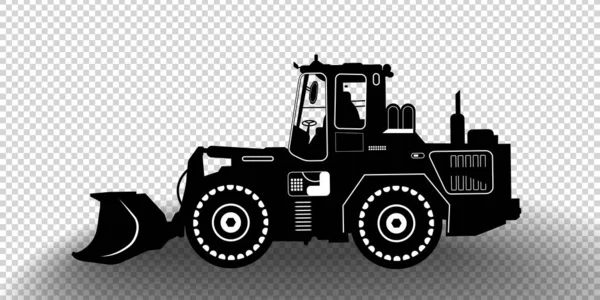 Excavadora detallada tractor de arado de nieve aislado — Archivo Imágenes Vectoriales