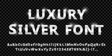 Parlak modern gümüş yazı tipi izole