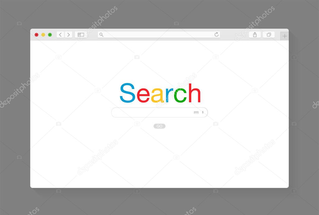 Modern browser window design isolated