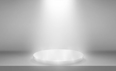 Podyumla ışıklandırılmış sahne arkaplanı