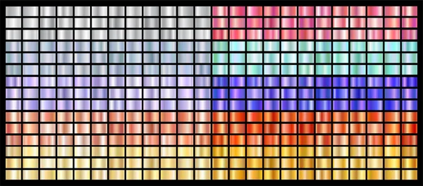 Realistic metal chrome gradient big texture pack — 스톡 벡터