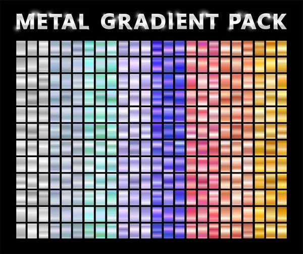 Realistic metal chrome gradient big texture pack — Διανυσματικό Αρχείο