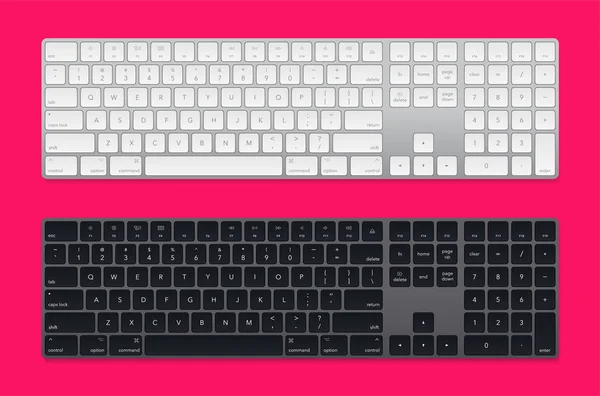 Nowoczesny szary laptop bluetooth keyboard pack — Wektor stockowy