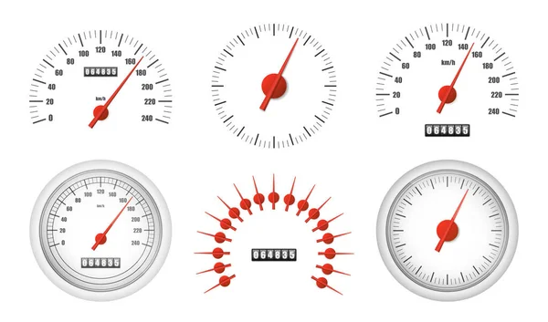 Realistické tachometry balení izolované — Stockový vektor