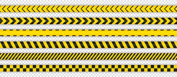 Black and yellow seamless warning stripe line pack — Stock Vector