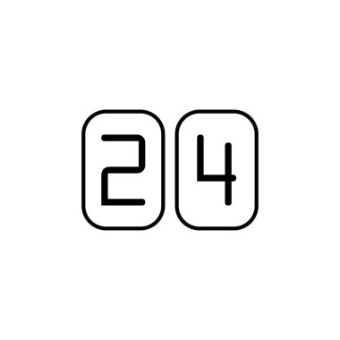 Saat Çizgisi Simgesi Beyaz Arkaplanda İzole Edildi