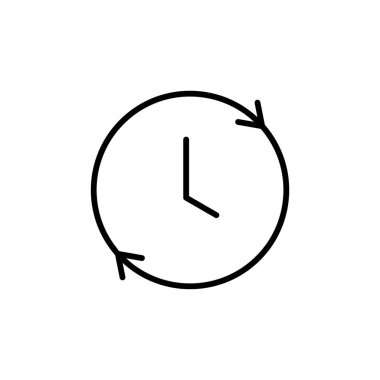 Saat Çizgisi Simgesi Beyaz Arkaplanda İzole Edildi