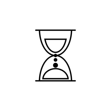 Saat Çizgisi Simgesi Beyaz Arkaplanda İzole Edildi