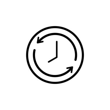 Saat Çizgisi Simgesi Beyaz Arkaplanda İzole Edildi