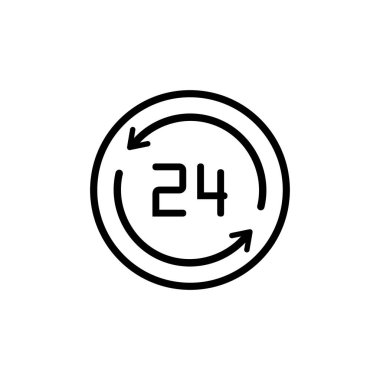 Saat Çizgisi Simgesi Beyaz Arkaplanda İzole Edildi