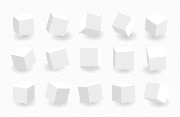 White 3D Cube Packung isoliert — Stockfoto