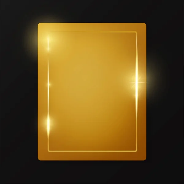 Ouro brilhante brilhante moldura do vintage na placa isolada — Fotografia de Stock