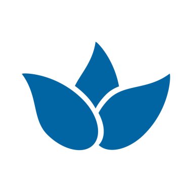 Açık mavi soyut geometrik çiçek logosu şablonu