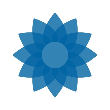 Açık mavi soyut geometrik çiçek logosu şablonu