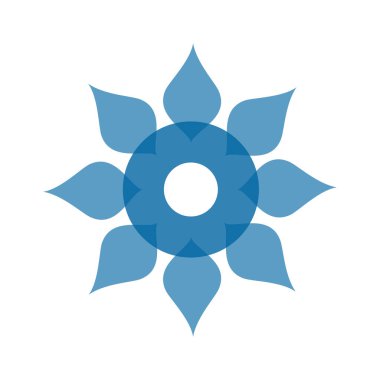Açık mavi soyut geometrik çiçek logosu şablonu