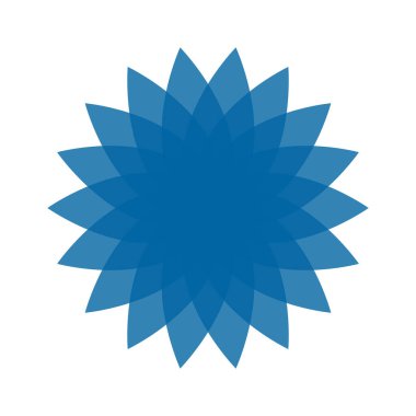 Açık mavi soyut geometrik çiçek logosu şablonu