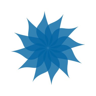 Açık mavi soyut geometrik çiçek logosu şablonu