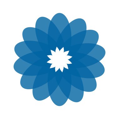 Açık mavi soyut geometrik çiçek logosu şablonu