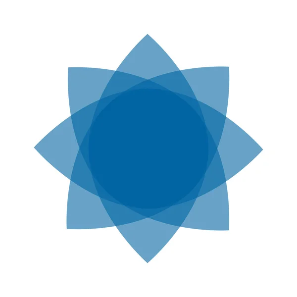 Ανοιχτό μπλε αφηρημένο γεωμετρικό πρότυπο λογότυπο λουλούδι — Φωτογραφία Αρχείου