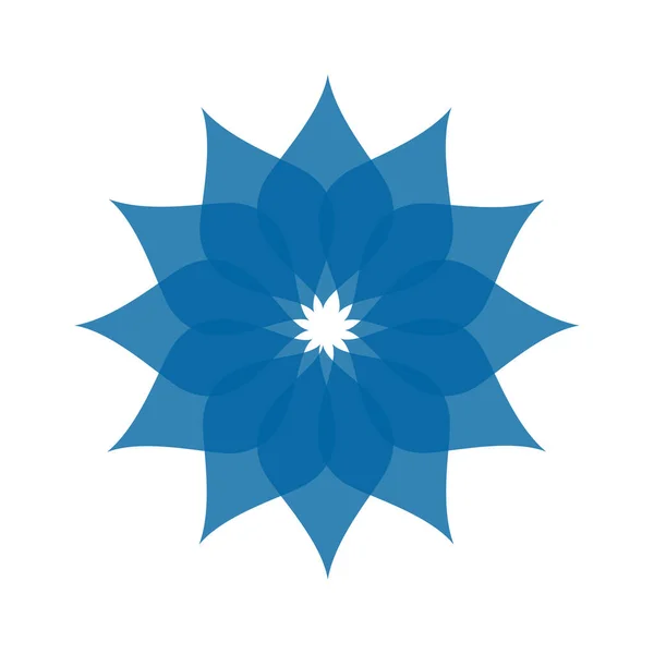 ライトブルー抽象幾何フラワーロゴテンプレート — ストック写真