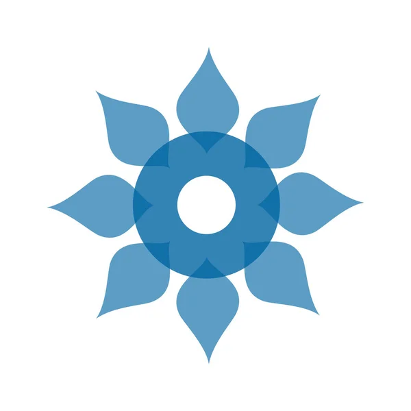 Hellblaue abstrakte geometrische Blume Logo-Vorlage — Stockfoto