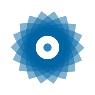 Açık mavi soyut geometrik çiçek logosu şablonu